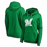 Women Milwaukee Brewers Fanatics Branded Kelly Green St. Patrick's Day White Logo Pullover Hoodie,baseball caps,new era cap wholesale,wholesale hats